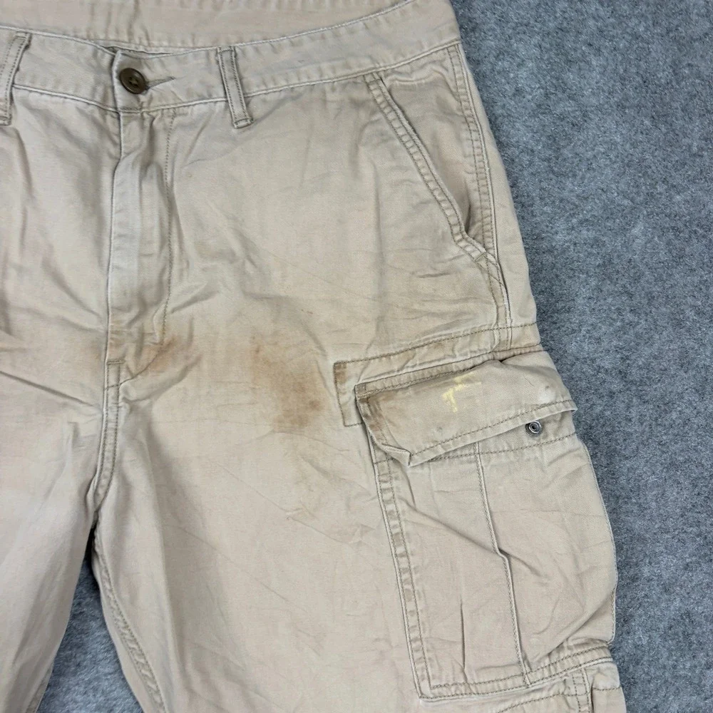 Levi's Cargo Shorts Mens W34 Tan Khaki Y2K Utility Distressed‎ Workwear Outdoor